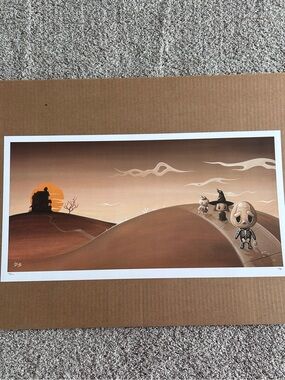 Brown Halloween Landscape Art Print - Unbranded